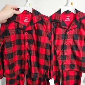 SIZE 3T AND 4T Carter's Kids Red and Black Checkered Pajama Set Buffalo Plaid